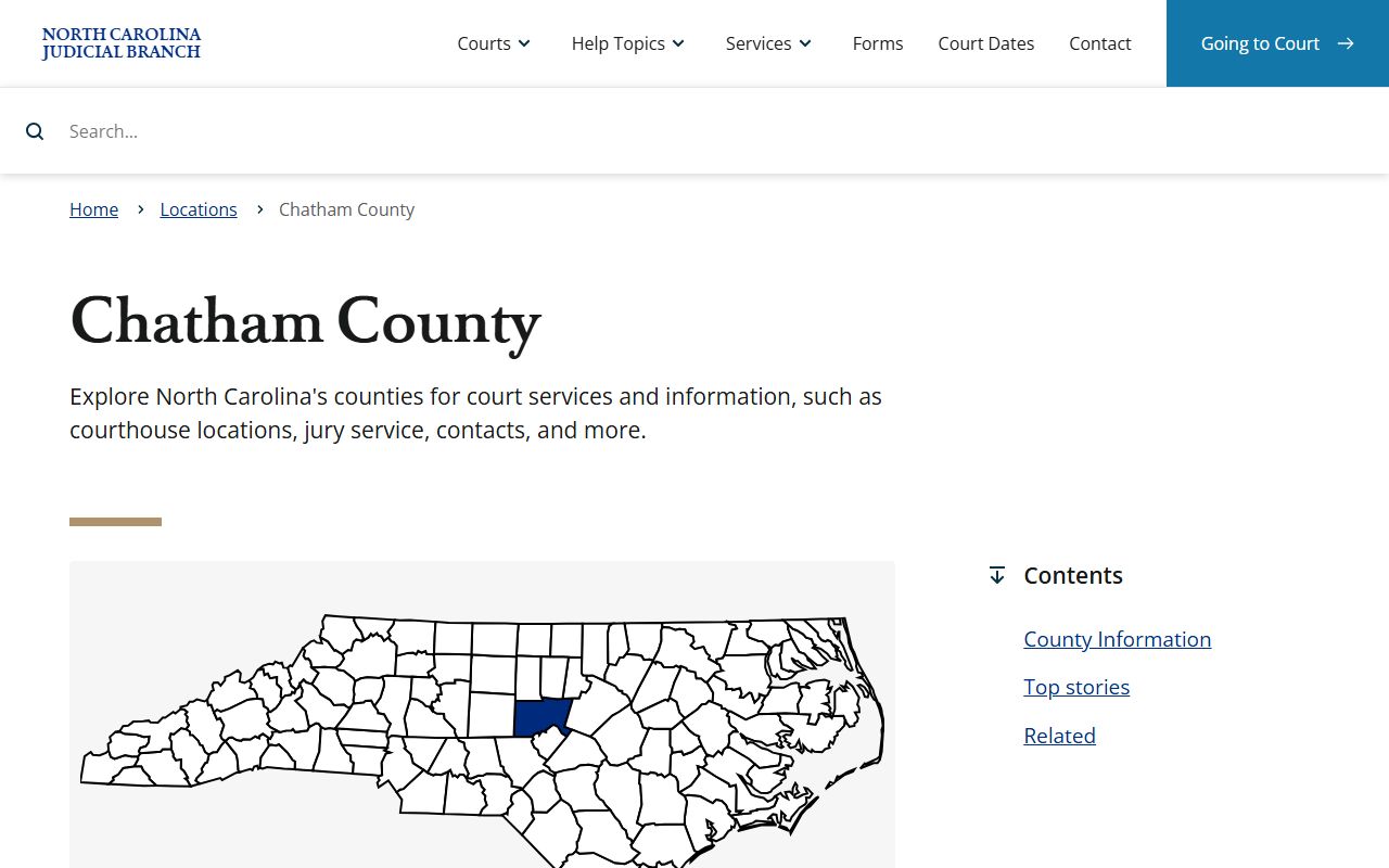 Chatham County courthouse criminal history records in Pittsboro North Carolina