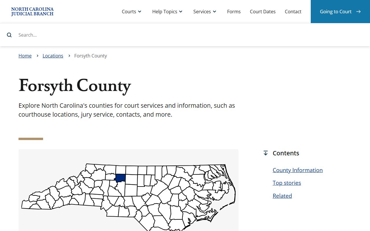 Forsyth County Sheriff and Forsyth County Courts for criminal history records