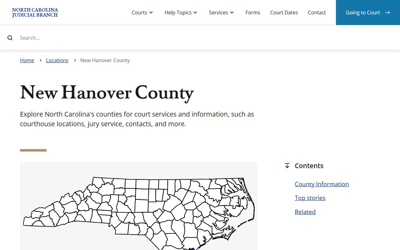 New Hanover County courthouse and criminal history records in Wilmington North Carolina