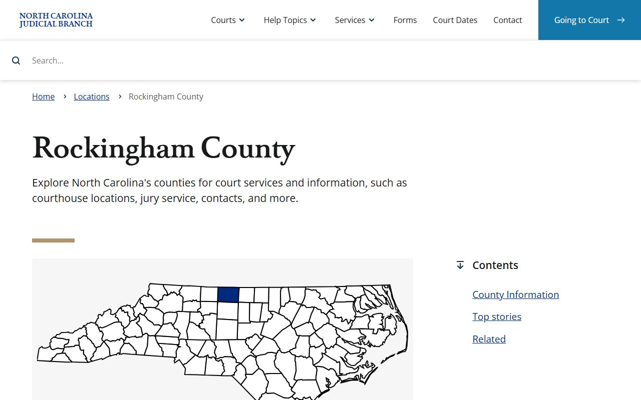 Rockingham County courthouse and criminal history records in Reidsville