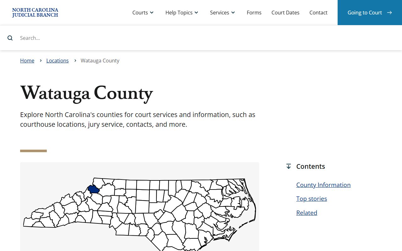Watauga County courthouse and criminal history records in Boone North Carolina