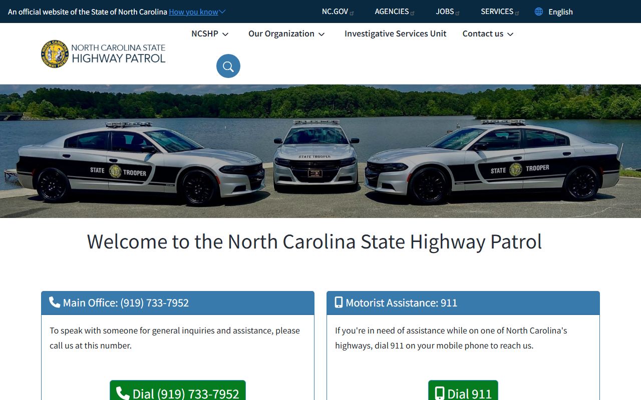 NC State Highway Patrol criminal history and crash report records
